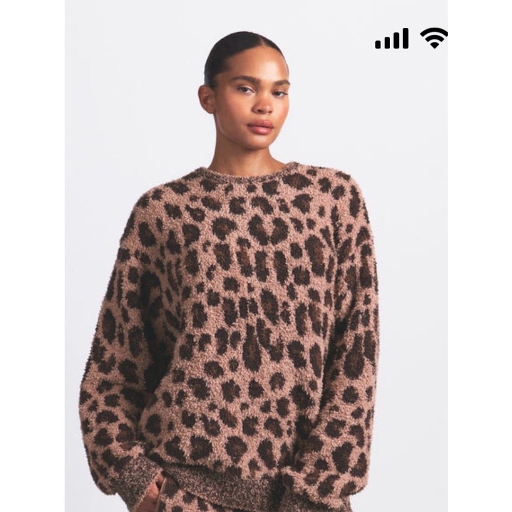 SKIMS Sienna Leopard Print Cozy Top